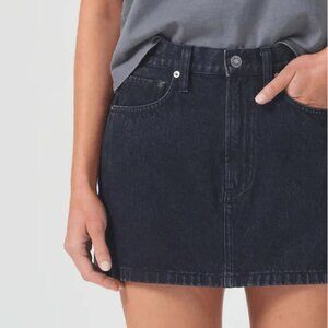 AGOLDE Black Liv Denim Mini Skirt Size 27 Organic Cotton